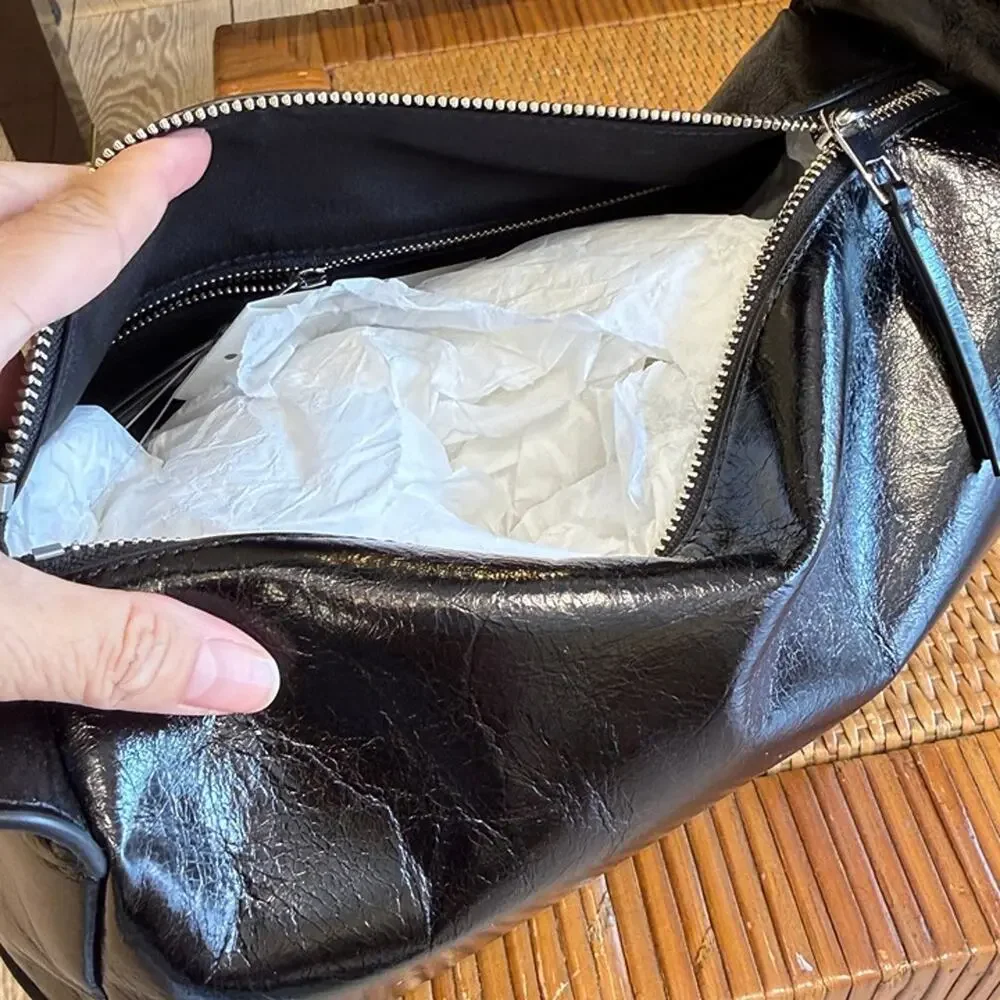 Tory Burch Rory Glazed Shoulder Bag 182691 $450 Black